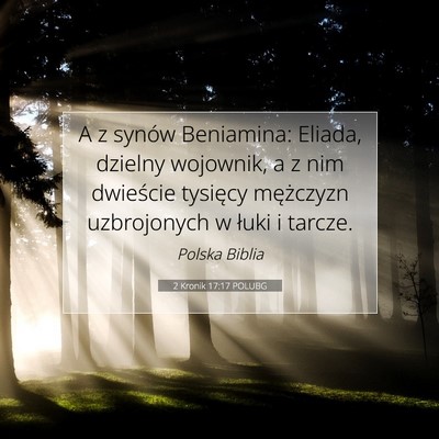 Picture 07 - 2 Kronik 17:17 POLUBG - A z synów Beniamina: Eliada, dzielny wojownik, a - Bible Verse Picture