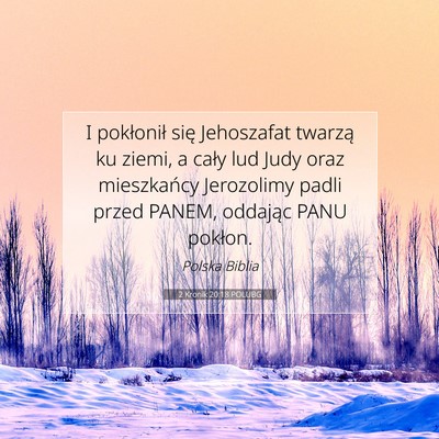 Picture 07 - 2 Kronik 20:18 POLUBG - I pokłonił się Jehoszafat twarzą ku ziemi, a - Bible Verse Picture