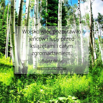 Picture 07 - 2 Kronik 28:14 POLUBG - Wojsko więc pozostawiło jeńców i łupy przed - Bible Verse Picture