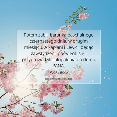 Picture 07 - 2 Kronik 30:15 POLUBG - Potem zabili baranka paschalnego czternastego - Bible Verse Picture
