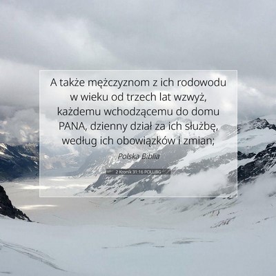 Picture 07 - 2 Kronik 31:16 POLUBG - A także mężczyznom z ich rodowodu w wieku od - Bible Verse Picture