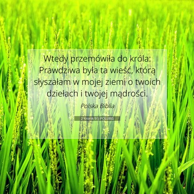 Picture 07 - 2 Kronik 9:5 POLUBG - Wtedy przemówiła do króla: Prawdziwa była ta - Bible Verse Picture