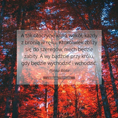 Picture 07 - 2 Królewska 11:8 POLUBG - A tak otoczycie króla wokół, każdy z bronią - Bible Verse Picture