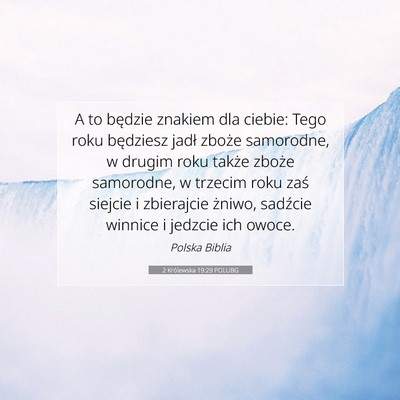 Picture 07 - 2 Królewska 19:29 POLUBG - A to będzie znakiem dla ciebie: Tego roku - Bible Verse Picture