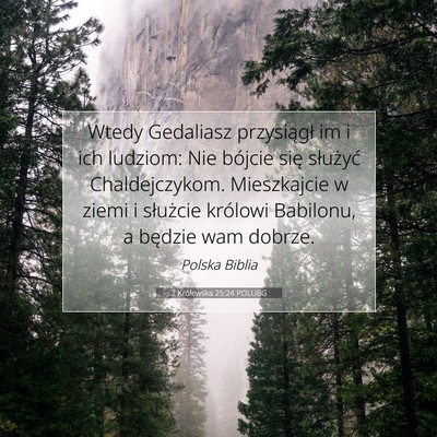 Picture 07 - 2 Królewska 25:24 POLUBG - Wtedy Gedaliasz przysiągł im i ich ludziom: Nie - Bible Verse Picture