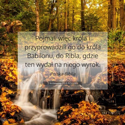 Picture 07 - 2 Królewska 25:6 POLUBG - Pojmali więc króla i przyprowadzili go do - Bible Verse Picture