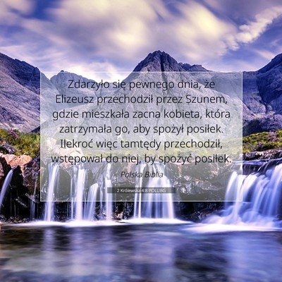 Picture 07 - 2 Królewska 4:8 POLUBG - Zdarzyło się pewnego dnia, że Elizeusz - Bible Verse Picture