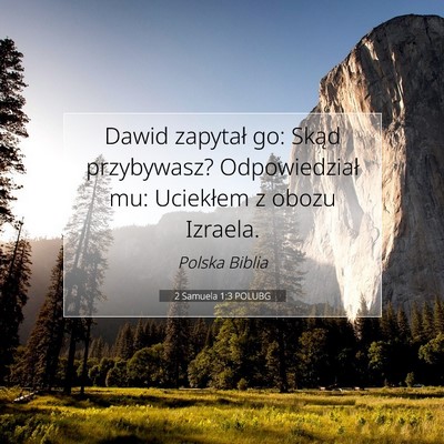 Picture 07 - 2 Samuela 1:3 POLUBG - Dawid zapytał go: Skąd przybywasz? - Bible Verse Picture