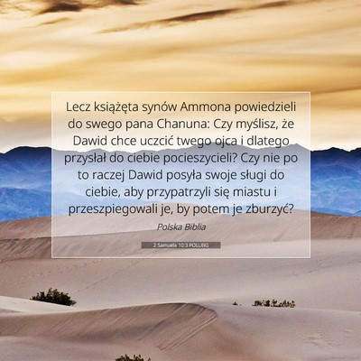 Picture 07 - 2 Samuela 10:3 POLUBG - Lecz książęta synów Ammona powiedzieli do - Bible Verse Picture