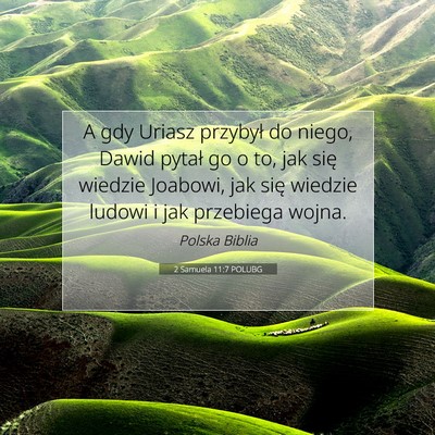 Picture 07 - 2 Samuela 11:7 POLUBG - A gdy Uriasz przybył do niego, Dawid pytał go o - Bible Verse Picture