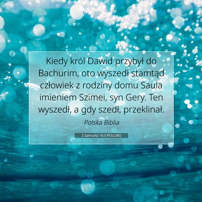 Picture 07 - 2 Samuela 16:5 POLUBG - Kiedy król Dawid przybył do Bachurim, oto - Bible Verse Picture