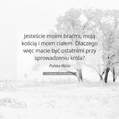 Picture 07 - 2 Samuela 19:12 POLUBG - Jesteście moimi braćmi, moją kością i moim - Bible Verse Picture