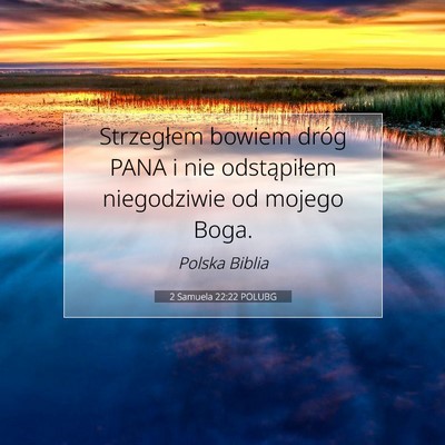 Picture 07 - 2 Samuela 22:22 POLUBG - Strzegłem bowiem dróg PANA i nie odstąpiłem - Bible Verse Picture
