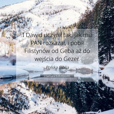 Picture 07 - 2 Samuela 5:25 POLUBG - I Dawid uczynił tak, jak mu PAN rozkazał, i - Bible Verse Picture
