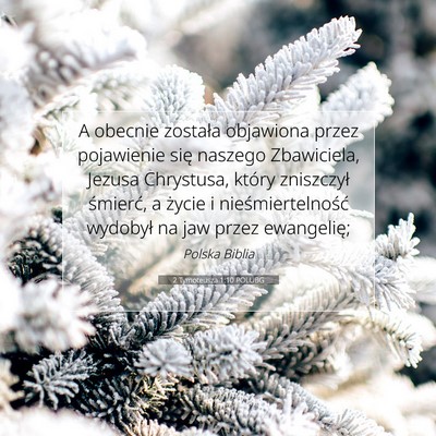 Picture 07 - 2 Tymoteusza 1:10 POLUBG - A obecnie została objawiona przez pojawienie - Bible Verse Picture