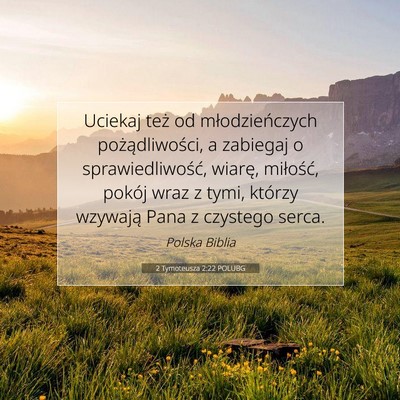 Picture 07 - 2 Tymoteusza 2:22 POLUBG - Uciekaj też od młodzieńczych pożądliwości, - Bible Verse Picture