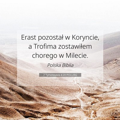 Picture 07 - 2 Tymoteusza 4:20 POLUBG - Erast pozostał w Koryncie, a Trofima zostawiłem - Bible Verse Picture