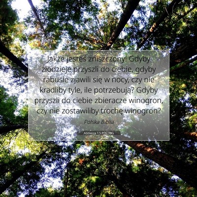 Picture 07 - Abdiasza 1:5 POLUBG - Jakże jesteś zniszczony! Gdyby złodzieje - Bible Verse Picture