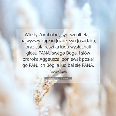 Picture 07 - Aggeusza 1:12 POLUBG - Wtedy Zorobabel, syn Szealtiela, i najwyższy - Bible Verse Picture