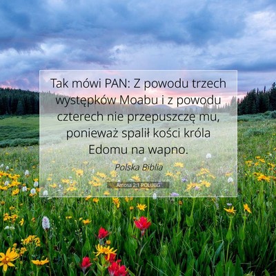Picture 07 - Amosa 2:1 POLUBG - Tak mówi PAN: Z powodu trzech występków Moabu - Bible Verse Picture