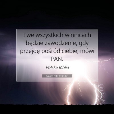 Picture 07 - Amosa 5:17 POLUBG - I we wszystkich winnicach będzie zawodzenie, gdy - Bible Verse Picture