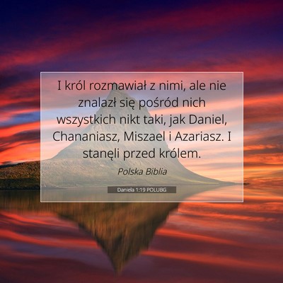 Picture 07 - Daniela 1:19 POLUBG - I król rozmawiał z nimi, ale nie znalazł się - Bible Verse Picture