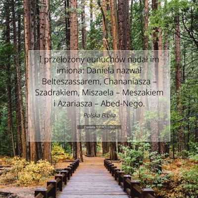 Picture 07 - Daniela 1:7 POLUBG - I przełożony eunuchów nadał im imiona: - Bible Verse Picture