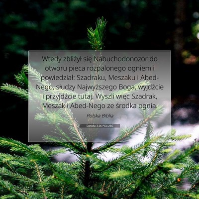 Picture 07 - Daniela 3:26 POLUBG - Wtedy zbliżył się Nabuchodonozor do otworu - Bible Verse Picture