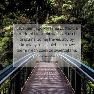 Picture 07 - Daniela 4:15 POLUBG - Lecz pień jego korzenia zostawcie w ziemi i to w - Bible Verse Picture