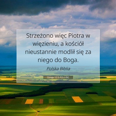 Picture 07 - Dzieje 12:5 POLUBG - Strzeżono więc Piotra w więzieniu, a - Bible Verse Picture