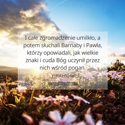 Picture 07 - Dzieje 15:12 POLUBG - I całe zgromadzenie umilkło, a potem słuchali - Bible Verse Picture