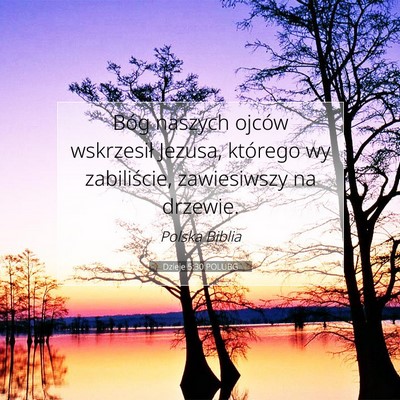 Picture 07 - Dzieje 5:30 POLUBG - Bóg naszych ojców wskrzesił Jezusa, którego - Bible Verse Picture
