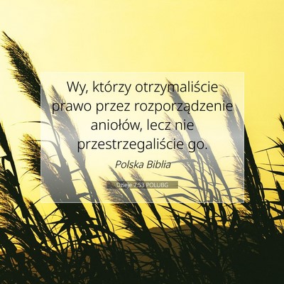 Picture 07 - Dzieje 7:53 POLUBG - Wy, którzy otrzymaliście prawo przez - Bible Verse Picture