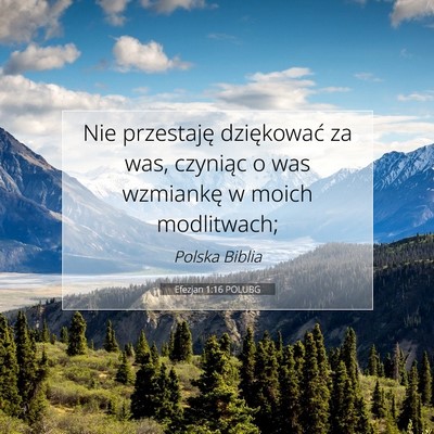 Picture 07 - Efezjan 1:16 POLUBG - Nie przestaję dziękować za was, czyniąc o was - Bible Verse Picture