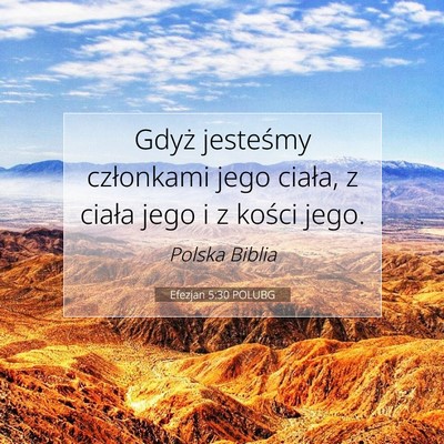 Picture 07 - Efezjan 5:30 POLUBG - Gdyż jesteśmy członkami jego ciała, z ciała - Bible Verse Picture