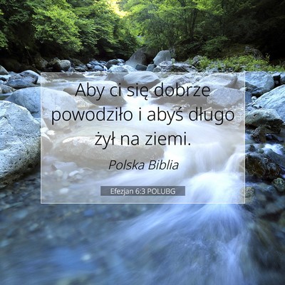 Picture 07 - Efezjan 6:3 POLUBG - Aby ci się dobrze powodziło i abyś długo - Bible Verse Picture