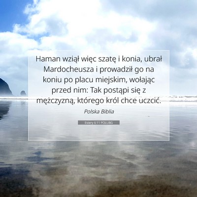 Picture 07 - Estery 6:11 POLUBG - Haman wziął więc szatę i konia, ubrał - Bible Verse Picture
