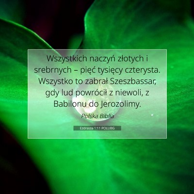 Picture 07 - Ezdrasza 1:11 POLUBG - Wszystkich naczyń złotych i srebrnych – - Bible Verse Picture