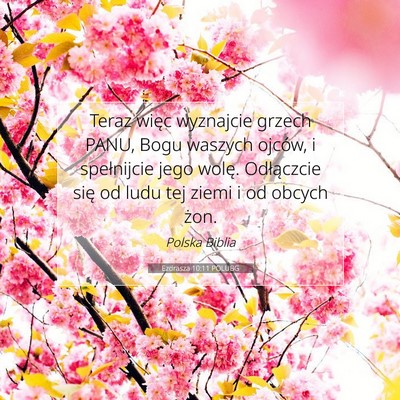 Picture 07 - Ezdrasza 10:11 POLUBG - Teraz więc wyznajcie grzech PANU, Bogu waszych - Bible Verse Picture