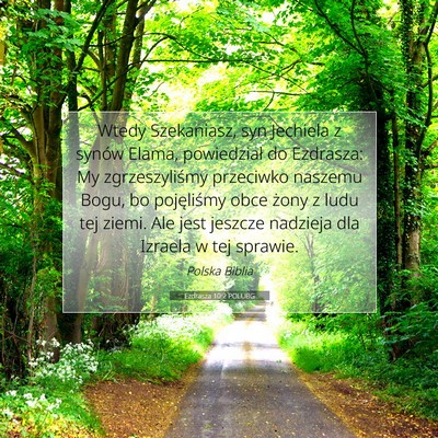 Picture 07 - Ezdrasza 10:2 POLUBG - Wtedy Szekaniasz, syn Jechiela z synów Elama, - Bible Verse Picture