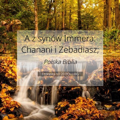 Picture 07 - Ezdrasza 10:20 POLUBG - A z synów Immera: Chanani i - Bible Verse Picture