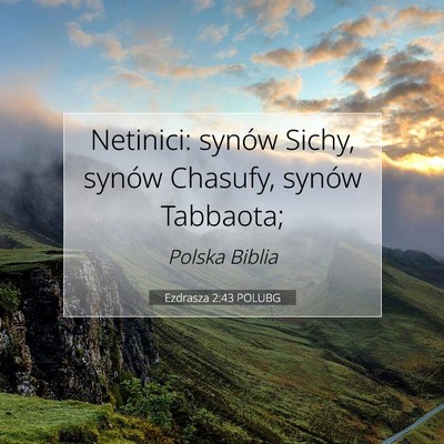 Picture 07 - Ezdrasza 2:43 POLUBG - Netinici: synów Sichy, synów Chasufy, synów - Bible Verse Picture