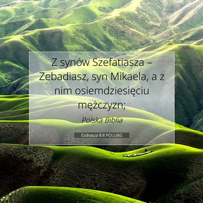 Picture 07 - Ezdrasza 8:8 POLUBG - Z synów Szefatiasza – Zebadiasz, syn Mikaela, - Bible Verse Picture