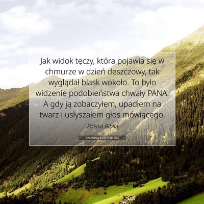 Picture 07 - Ezechiela 1:28 POLUBG - Jak widok tęczy, która pojawia się w chmurze w - Bible Verse Picture