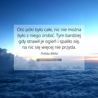 Picture 07 - Ezechiela 15:5 POLUBG - Oto póki było całe, nic nie można było z - Bible Verse Picture