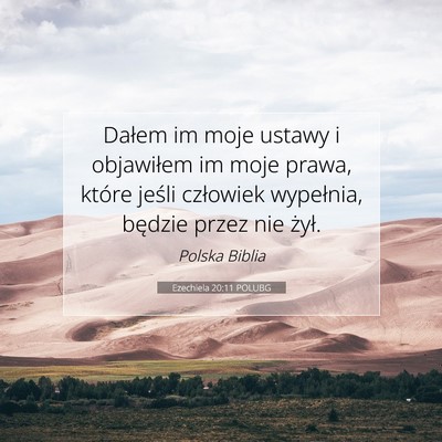 Picture 07 - Ezechiela 20:11 POLUBG - Dałem im moje ustawy i objawiłem im moje prawa, - Bible Verse Picture