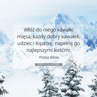Picture 07 - Ezechiela 24:4 POLUBG - Włóż do niego kawałki mięsa, każdy dobry - Bible Verse Picture
