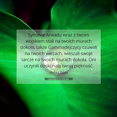 Picture 07 - Ezechiela 27:11 POLUBG - Synowie Arwadu wraz z twoim wojskiem stali na - Bible Verse Picture
