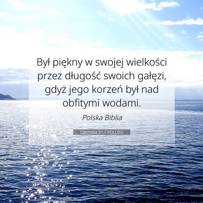 Picture 07 - Ezechiela 31:7 POLUBG - Był piękny w swojej wielkości przez długość - Bible Verse Picture