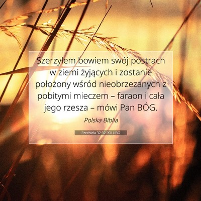 Picture 07 - Ezechiela 32:32 POLUBG - Szerzyłem bowiem swój postrach w ziemi - Bible Verse Picture